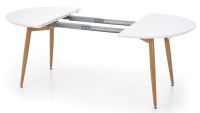 St�l EDWARD, pl�t: lakovan� MDF + dyhovan� MDF-biela/podno�: kov s povrchovou �pravou - dub medov� - ilustra�n� obr�zok