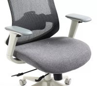 Kancelárske kreslo ERGON, poťah: látka sivá/sieťovina sivá/ekokoža sivá/podnožka: sivá - ilustračný obrázok Kancelárske kreslo ERGON, poťah: látka sivá/sieťovina sivá/ekokoža sivá/podnožka: sivá - ilustračný obrázok