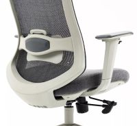 Kancelárske kreslo ERGON, poťah: látka sivá/sieťovina sivá/ekokoža sivá/podnožka: sivá - ilustračný obrázok Kancelárske kreslo ERGON, poťah: látka sivá/sieťovina sivá/ekokoža sivá/podnožka: sivá - ilustračný obrázok