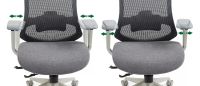Kancelárske kreslo ERGON, poťah: látka sivá/sieťovina sivá/ekokoža sivá/podnožka: sivá - ilustračný obrázok Kancelárske kreslo ERGON, poťah: látka sivá/sieťovina sivá/ekokoža sivá/podnožka: sivá - ilustračný obrázok