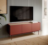 RTV stolk FABRE RTV144, farba: dub linea / ceramic red, nohy - kov