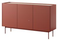 komoda FABRE K144, farba: dub linea / ceramic red, nohy - kov