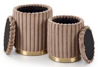 Taburetka FIDO, po�ah: l�tka cappuccino/chr�movan� oce� - zlat�, ilustra�n� obr�zok