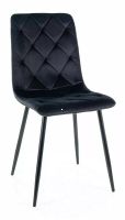 Stolička JERRY VELVET, poťah: látka BLUVEL 19 čierna/kov: čierna mat. - ilustračný obrázok Stolička JERRY VELVET, poťah: látka BLUVEL 19 čierna/kov: čierna mat. - ilustračný obrázok