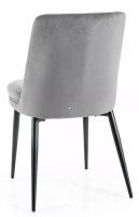 Stolička KAYLA VELVET, poťah: látka BLUVEL 14 sivá/kov: čierna mat. - ilustračný obrázok Stolička KAYLA VELVET, poťah: látka BLUVEL 14 sivá/kov: čierna mat. - ilustračný obrázok