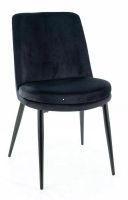 Stolička KAYLA VELVET, poťah: látka BLUVEL 19 čierna/kov: čierna mat. - ilustračný obrázok Stolička KAYLA VELVET, poťah: látka BLUVEL 19 čierna/kov: čierna mat. - ilustračný obrázok