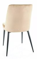 Stolička KAYLA VELVET, poťah: látka BLUVEL 28 béžová/kov: čierna mat. - ilustračný obrázok Stolička KAYLA VELVET, poťah: látka BLUVEL 28 béžová/kov: čierna mat. - ilustračný obrázok