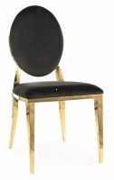 Stolička KING VELVET, poťah: látka BLUVEL 19 čierna/kov: zlatá - ilustračný obrázok Stolička KING VELVET, poťah: látka BLUVEL 19 čierna/kov: zlatá - ilustračný obrázok