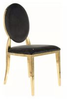 Stolička KING VELVET, poťah: látka BLUVEL 19 čierna/kov: zlatá - ilustračný obrázok Stolička KING VELVET, poťah: látka BLUVEL 19 čierna/kov: zlatá - ilustračný obrázok