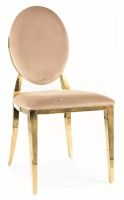 Stolička KING VELVET, poťah: látka BLUVEL 28 béžová/kov: zlatá - ilustračný obrázok Stolička KING VELVET, poťah: látka BLUVEL 28 béžová/kov: zlatá - ilustračný obrázok
