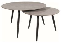 Konferenčný stolík KORA C, farba: sivá/kov: čierna mat.-ilustračný obrázok Konferenčný stolík KORA C, farba: sivá/kov: čierna mat.-ilustračný obrázok