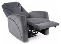 Relaxa�n� kreslo KRONOS VELVET, po�ah: l�tka BLUVEL 14 siv�, rozkladanie - ilustra�n� obr�zok
