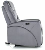 Relaxa�n� kreslo KRONOS VELVET, po�ah: l�tka BLUVEL 14 siv� - ilustra�n� obr�zok