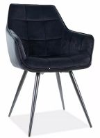 Kreslo LILIA VELVET, poťah: látka BLUVEL 19 čierna/kov: čierna mat. - ilustračný obrázok Kreslo LILIA VELVET, poťah: látka BLUVEL 19 čierna/kov: čierna mat. - ilustračný obrázok
