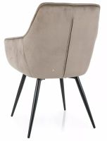 Kreslo LILIA VELVET, poťah: látka BLUVEL 40 tmavá béžová/kov: čierna mat. - ilustračný obrázok Kreslo LILIA VELVET, poťah: látka BLUVEL 40 tmavá béžová/kov: čierna mat. - ilustračný obrázok