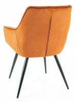 Kreslo LILIA VELVET, poťah: látka BLUVEL 4215 škoricová/kov: čierna mat. - ilustračný obrázok Kreslo LILIA VELVET, poťah: látka BLUVEL 4215 škoricová/kov: čierna mat. - ilustračný obrázok