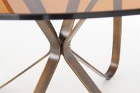 St�l LUNGO, pl�t: tvrden� sklo-tmavohned�/podno�: lakovan� oce�-antick� zlat� - ilustra�n� obr�zok