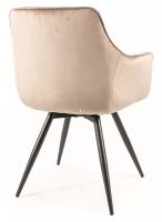 Kreslo MANGO VELVET, poťah: látka BLUVEL 40 tmavá béžová/kov: čierna mat. - ilustračný obrázok Kreslo MANGO VELVET, poťah: látka BLUVEL 40 tmavá béžová/kov: čierna mat. - ilustračný obrázok