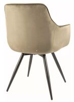 Kreslo MANGO VELVET, poťah: látka BLUVEL 77 olivová/kov: čierna mat. - ilustračný obrázok Kreslo MANGO VELVET, poťah: látka BLUVEL 77 olivová/kov: čierna mat. - ilustračný obrázok