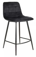 Barová stolička MILA H-2 VELVET, poťah: látka BLUVEL 19 čierna/kov - čierna mat. - ilustračný obrázok Barová stolička MILA H-2 VELVET, poťah: látka BLUVEL 19 čierna/kov - čierna mat. - ilustračný obrázok