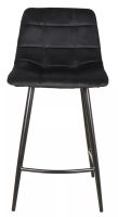 Barová stolička MILA H-2 VELVET, poťah: látka BLUVEL 19 čierna/kov - čierna mat. - ilustračný obrázok Barová stolička MILA H-2 VELVET, poťah: látka BLUVEL 19 čierna/kov - čierna mat. - ilustračný obrázok