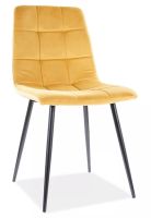 Stolička MILA VELVET, poťah: látka BLUVEL 68 curry/kov - čierna mat. - ilustračný obrázok Stolička MILA VELVET, poťah: látka BLUVEL 68 curry/kov - čierna mat. - ilustračný obrázok
