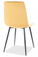Stolička MILA VELVET, poťah: látka BLUVEL 68 curry/kov - čierna mat. - ilustračný obrázok Stolička MILA VELVET, poťah: látka BLUVEL 68 curry/kov - čierna mat. - ilustračný obrázok
