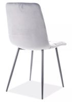Stolička MILA VELVET, poťah: látka BLUVEL 14 sivá/kov - čierna mat. - ilustračný obrázok Stolička MILA VELVET, poťah: látka BLUVEL 14 sivá/kov - čierna mat. - ilustračný obrázok