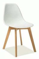 Stolička MORIS, biela/drevo: buk - ilustračný obrázok Stolička MORIS, biela/drevo: buk - ilustračný obrázok