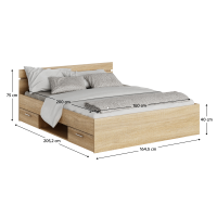 poste MICHIGAN NEW 160 cm - rozmery, farba: dub sonoma