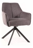 Kreslo NOTTI BREGO, poťah: látka BREGO 18 tmavá sivá/kov: čierna mat. - ilustračný obrázok Kreslo NOTTI BREGO, poťah: látka BREGO 18 tmavá sivá/kov: čierna mat. - ilustračný obrázok