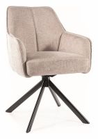 Kreslo NOTTI BREGO, poťah: látka BREGO 31 svetlá béžová/kov: čierna mat. - ilustračný obrázok Kreslo NOTTI BREGO, poťah: látka BREGO 31 svetlá béžová/kov: čierna mat. - ilustračný obrázok