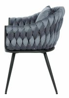 Stolička NUVO VELVET, poťah: látka BLUVEL 14 sivá/kov: čierna mat. - ilustračný obrázok Stolička NUVO VELVET, poťah: látka BLUVEL 14 sivá/kov: čierna mat. - ilustračný obrázok