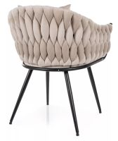 Stolička NUVO VELVET, poťah: látka BLUVEL 30 svetlá béžová/kov: čierna mat. - ilustračný obrázok Stolička NUVO VELVET, poťah: látka BLUVEL 30 svetlá béžová/kov: čierna mat. - ilustračný obrázok