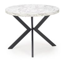 St�l PERONI, pl�t: laminovan� MDF, ktor� imituje luxusn� biely mramor s jemn�m, prirodzen�m siv�m �ilkovan�m/podno�: s matn�mi �iernymi oce�ov�mi nohami - ilustra�n� obr�zok