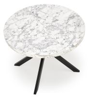 St�l PERONI, pl�t: laminovan� MDF, ktor� imituje luxusn� biely mramor s jemn�m, prirodzen�m siv�m �ilkovan�m/podno�: s matn�mi �iernymi oce�ov�mi nohami - ilustra�n� obr�zok
