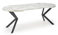 St�l PERONI, pl�t: laminovan� MDF, ktor� imituje luxusn� biely mramor s jemn�m, prirodzen�m siv�m �ilkovan�m/podno�: s matn�mi �iernymi oce�ov�mi nohami - ilustra�n� obr�zok