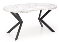 St�l PERONI, pl�t: laminovan� MDF, ktor� imituje luxusn� biely mramor s jemn�m, prirodzen�m siv�m �ilkovan�m/podno�: s matn�mi �iernymi oce�ov�mi nohami - ilustra�n� obr�zok
