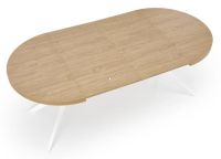 St�l PERONI, pl�t: dyhovan� MDF + laminovan� MDF-dub zlat�/podno�: oce� o�etren� pr�kov�m n�strekom - biela - ilustra�n� obr�zok