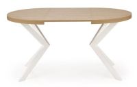 St�l PERONI, pl�t: dyhovan� MDF + laminovan� MDF-dub zlat�/podno�: oce� o�etren� pr�kov�m n�strekom - biela - ilustra�n� obr�zok