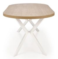 St�l PERONI, pl�t: dyhovan� MDF + laminovan� MDF-dub zlat�/podno�: oce� o�etren� pr�kov�m n�strekom - biela - ilustra�n� obr�zok