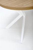 St�l PERONI, pl�t: dyhovan� MDF + laminovan� MDF-dub zlat�/podno�: oce� o�etren� pr�kov�m n�strekom - biela - ilustra�n� obr�zok