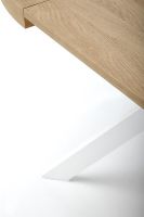 St�l PERONI, pl�t: dyhovan� MDF + laminovan� MDF-dub zlat�/podno�: oce� o�etren� pr�kov�m n�strekom - biela - ilustra�n� obr�zok