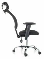 Kancelárske kreslo Q-118R, poťah: látka membránová čierna/sieťovina čierna/podnožka: kov - ilustračný obrázok Kancelárske kreslo Q-118R, poťah: látka membránová čierna/sieťovina čierna/podnožka: kov - ilustračný obrázok