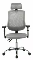 Kancelárske kreslo Q-118R, poťah: látka membránová sivá/sieťovina sivá/podnožka: kov - ilustračný obrázok Kancelárske kreslo Q-118R, poťah: látka membránová sivá/sieťovina sivá/podnožka: kov - ilustračný obrázok