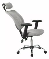 Kancelárske kreslo Q-118R, poťah: látka membránová sivá/sieťovina sivá/podnožka: kov - ilustračný obrázok Kancelárske kreslo Q-118R, poťah: látka membránová sivá/sieťovina sivá/podnožka: kov - ilustračný obrázok