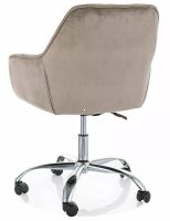 Kancelárska stolička Q-190 VELVET, poťah: látka BLUVEL 40 tmavá béžová/podnožka: kov-chróm - ilustračný obrázok Kancelárska stolička Q-190 VELVET, poťah: látka BLUVEL 40 tmavá béžová/podnožka: kov-chróm - ilustračný obrázok