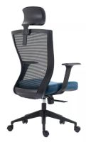 Kancelárske kreslo Q-328H, poťah: látka modrá/sieťovina čierna/podnožka: čierna - ilustračný obrázok Kancelárske kreslo Q-328H, poťah: látka modrá/sieťovina čierna/podnožka: čierna - ilustračný obrázok