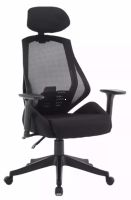 Kancelárska stolička Q-406M, poťah: látka čierna/sieťovina čierna - ilustračný obrázok Kancelárska stolička Q-406M, poťah: látka čierna/sieťovina čierna - ilustračný obrázok