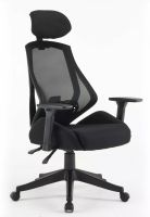 Kancelárska stolička Q-406M, poťah: látka čierna/sieťovina čierna - ilustračný obrázok Kancelárska stolička Q-406M, poťah: látka čierna/sieťovina čierna - ilustračný obrázok